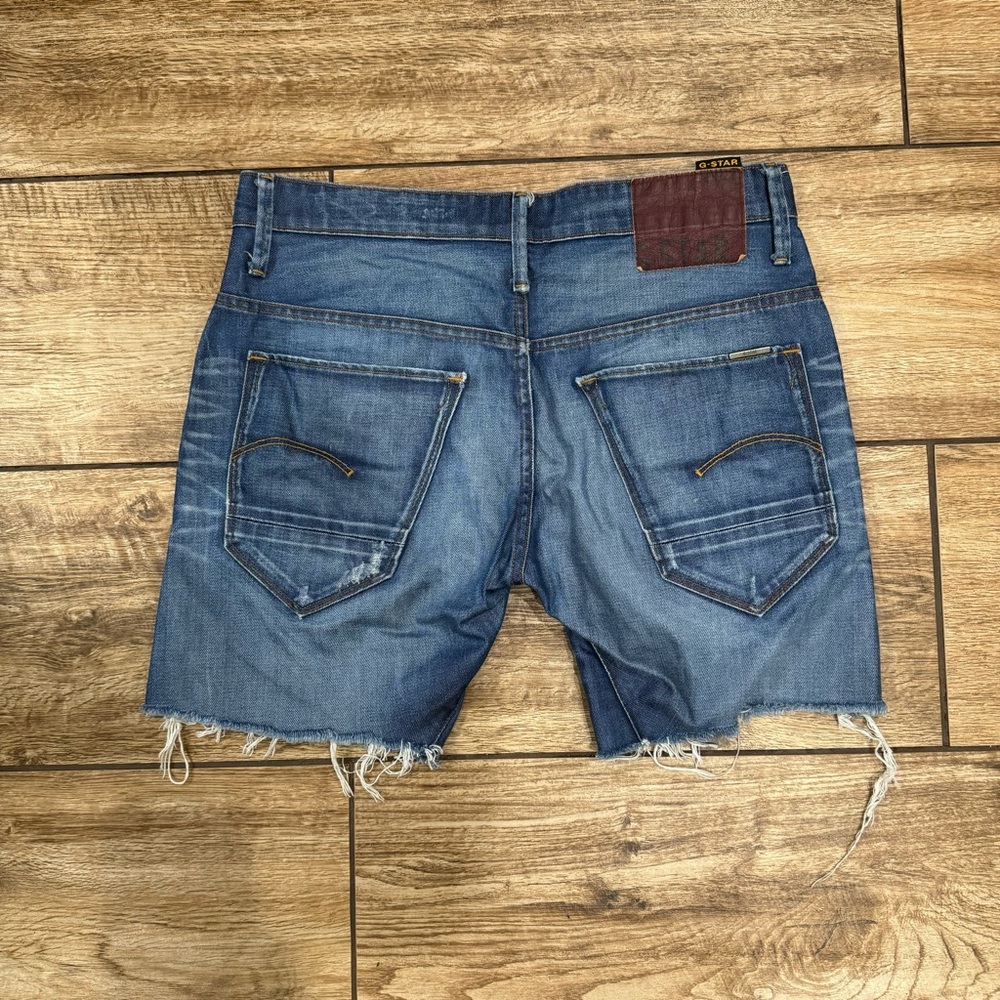 G-Star Originals RAW Denim Jeans Shorts Size 32 Distressed Shorts - Picture 8 of 14